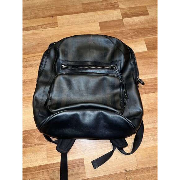 Burberry Large Brown Canvas Backpack - Picture 1 of 14